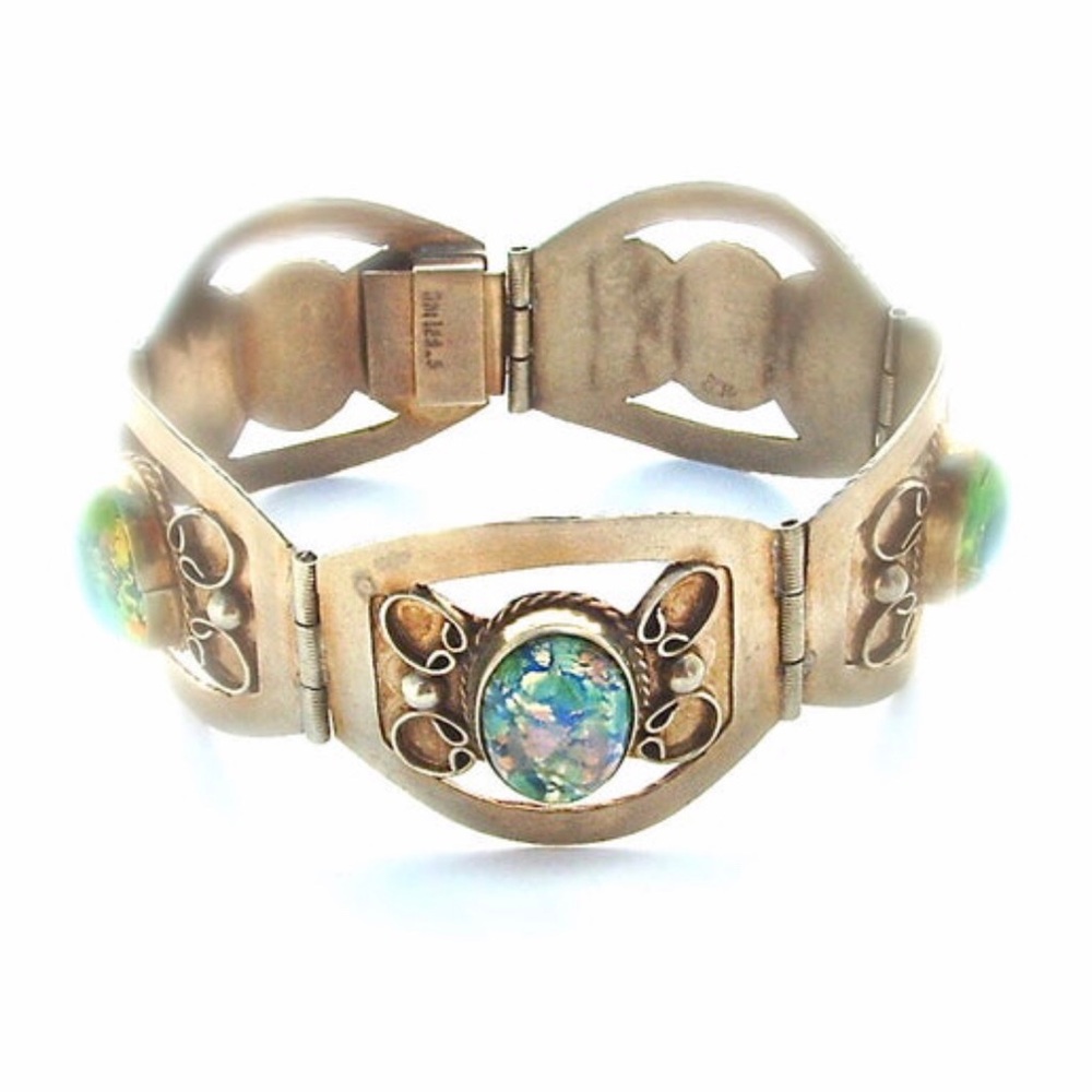Sterling Silver Vintage Bracelet Handmade Cuff